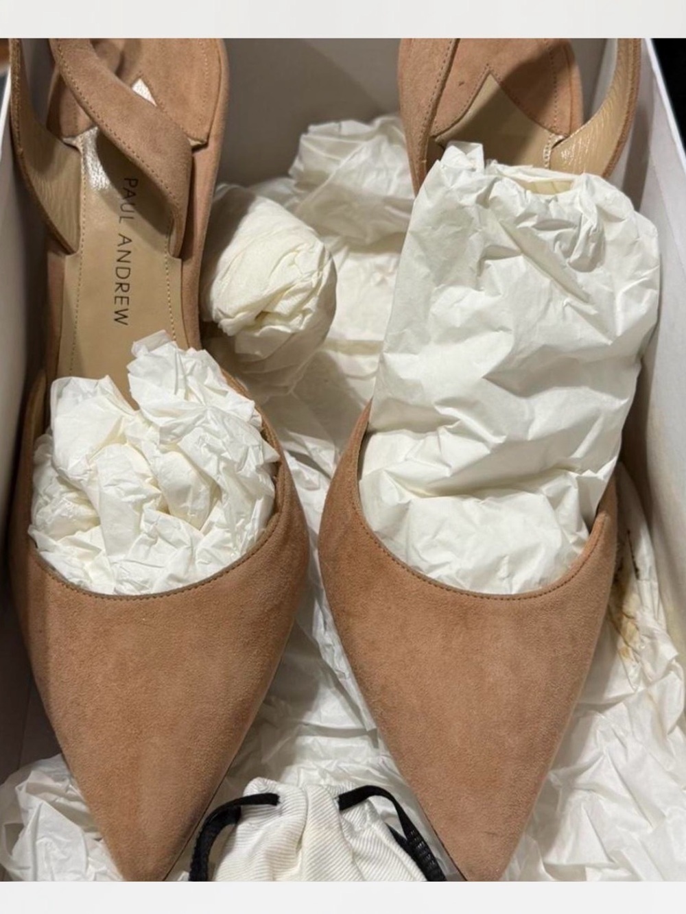 Paul Andrew Neutral Suede Kitten heel Slingback